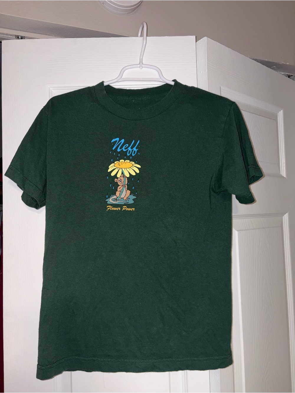 Neff Dark Green 'Flower Power' Graphic Tee